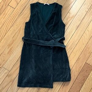 Mango Green Corduroy Wrap Dress